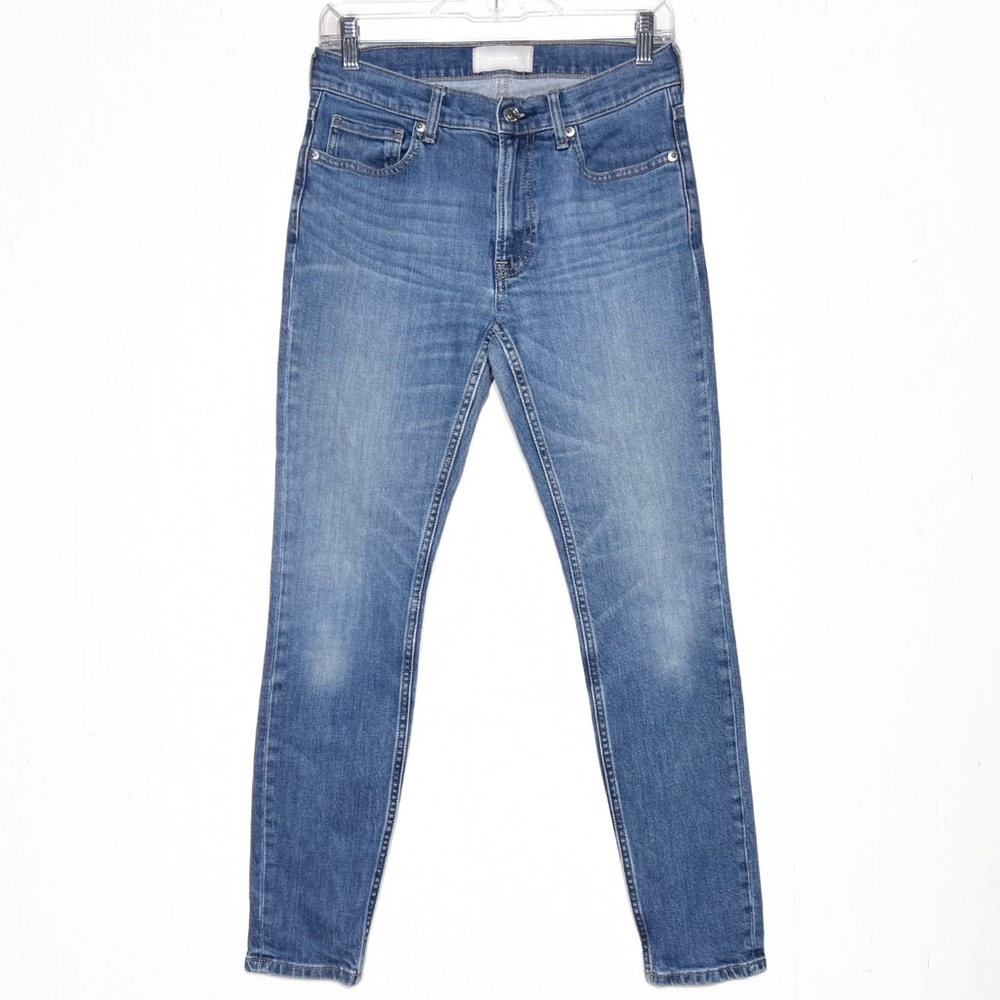 Everlane Distressed Medium Wash Mid Rise Ankle Skinny Jeans - Picture 2 of 11